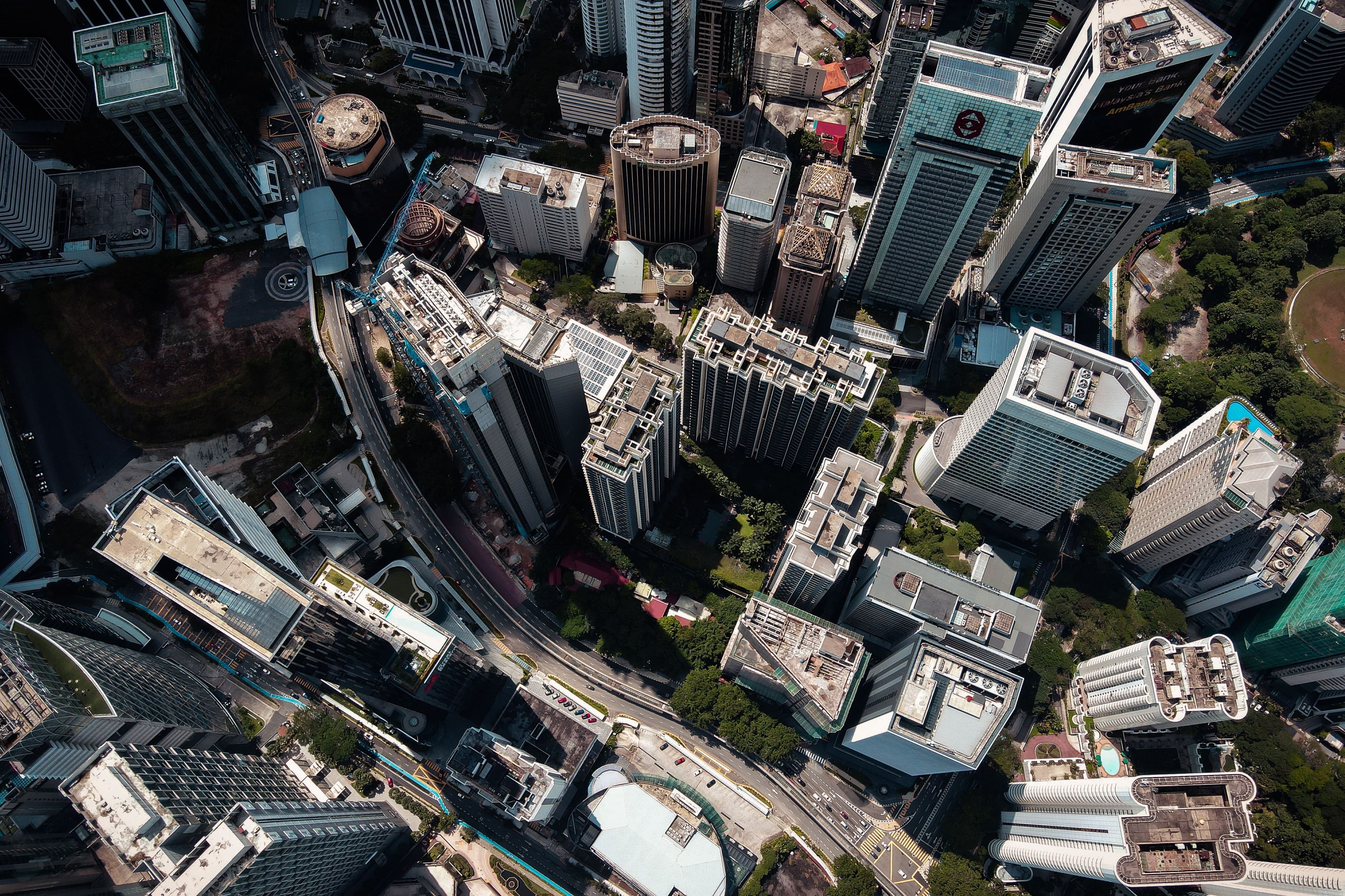 Aerial view of a property development